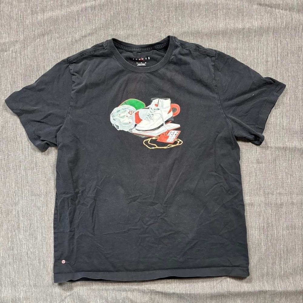Black Air Jordan Flight Sneakers Tee - XL